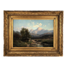 Paysage de montagne huile sur toile signée, Emile Godchaux (1860-1938),encadrée