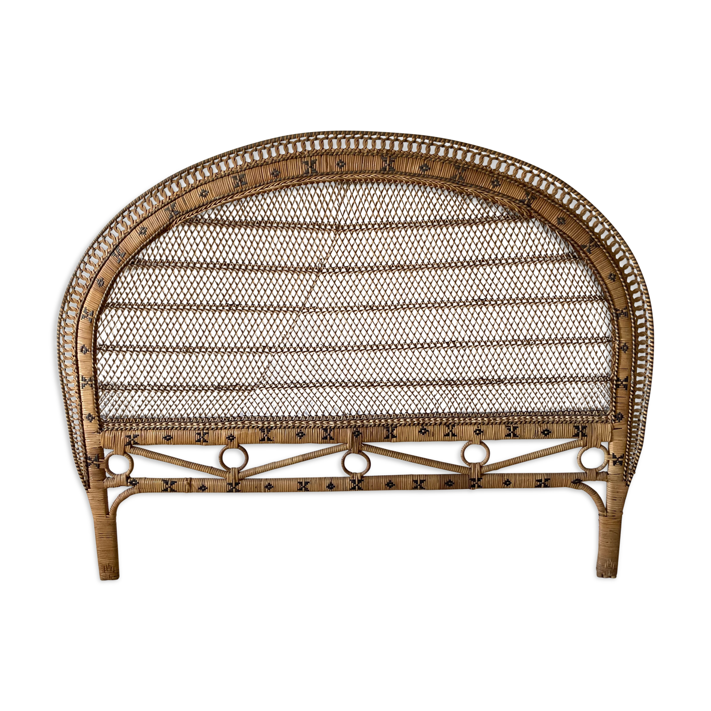 Rattan and wicker headboard