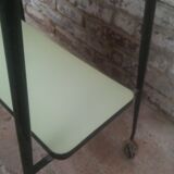 Desserte à roulettes vert d'eau années 50/60