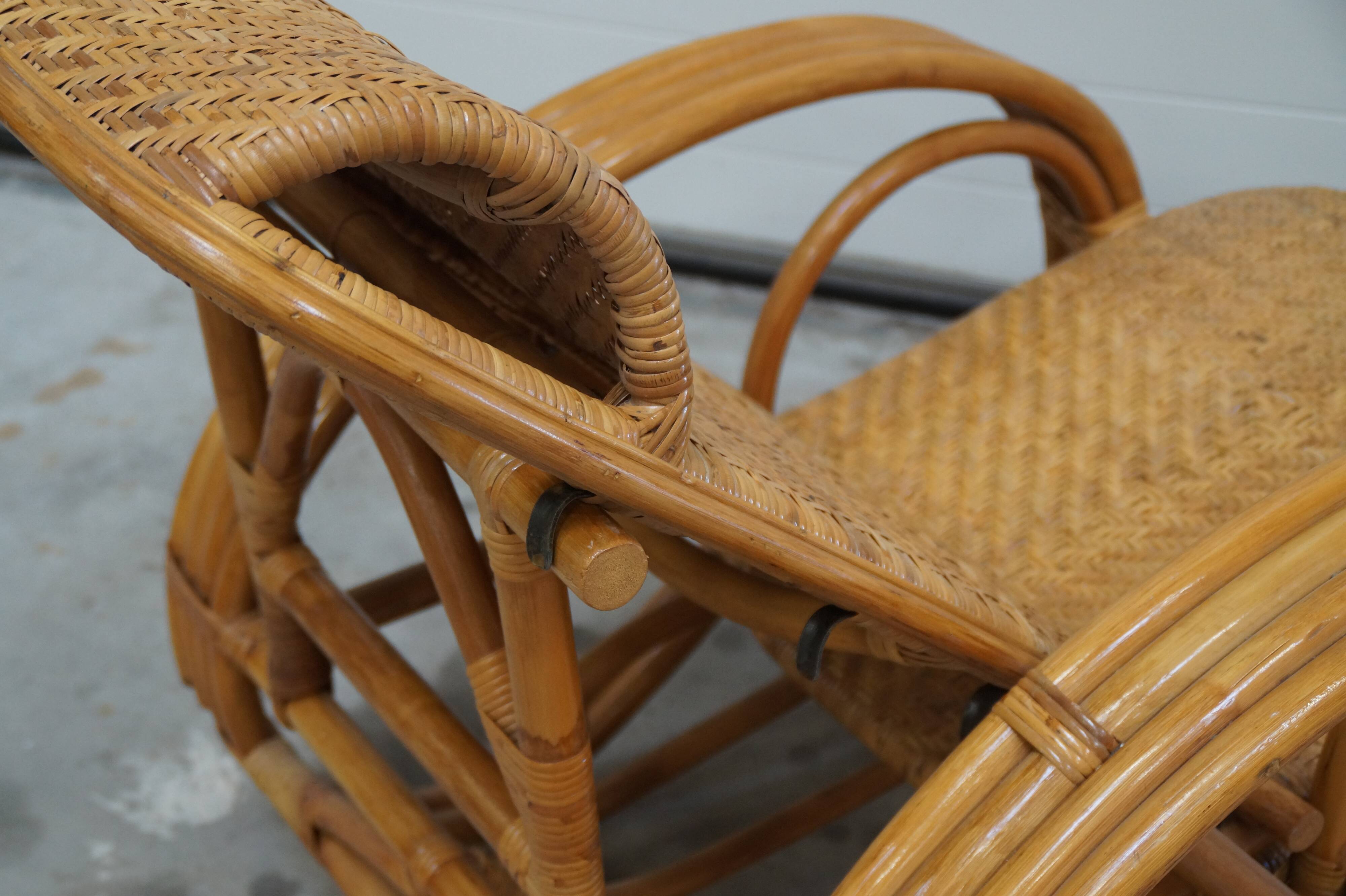 Chaise longue en rotin