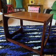 Set of three nesting coffee tables, 1970, dark wood