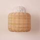 White & Beige Rattan Sconce Lamp 30x25Cm