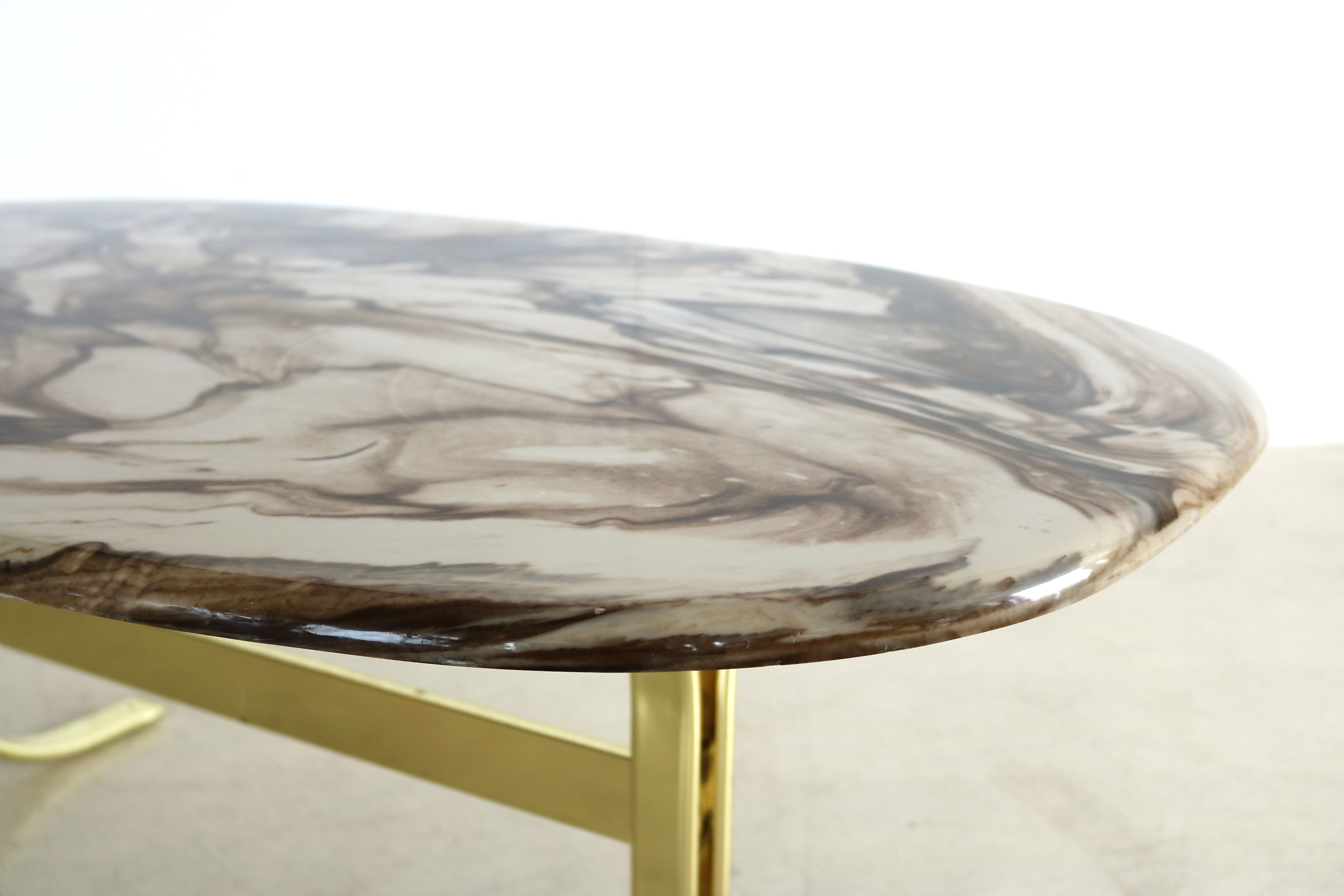 Table basse vintage, plateau en marbre, années 60, Suède