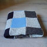 Hand knitted patchwork plaid