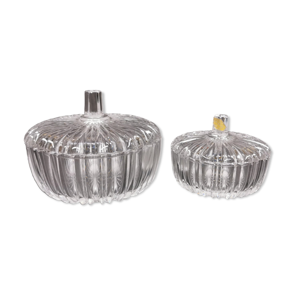 Lot de 2 boites bonbonnières vintage en cristal — Beyit