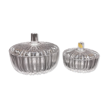 Lot de 2 boites bonbonnières vintage en cristal