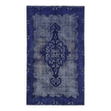 Overdyed Wool Vintage Handmade Carved Rug 174 cm x 297 cm