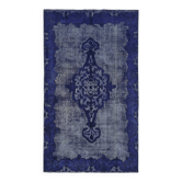 Overdyed Wool Vintage Handmade Carved Rug 174 cm x 297 cm
