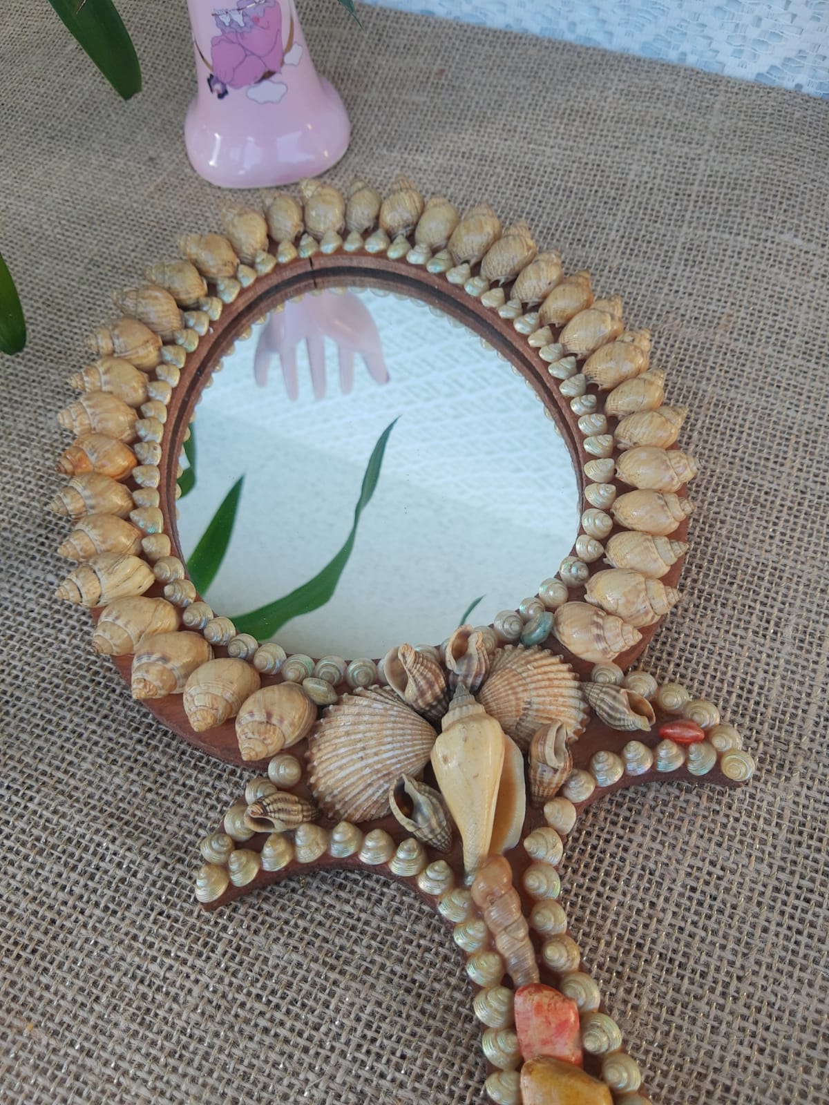 Hand or hanging mirror kitsch shells