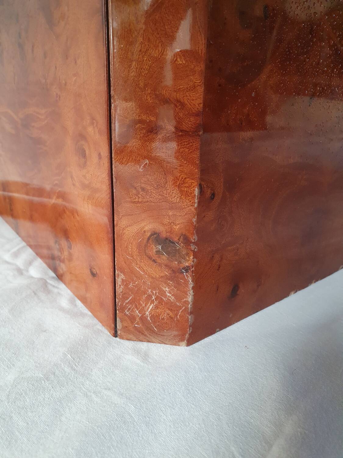 Elm burl coffee table, 70s