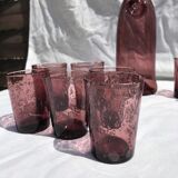 Biot liqueur service in blown glass