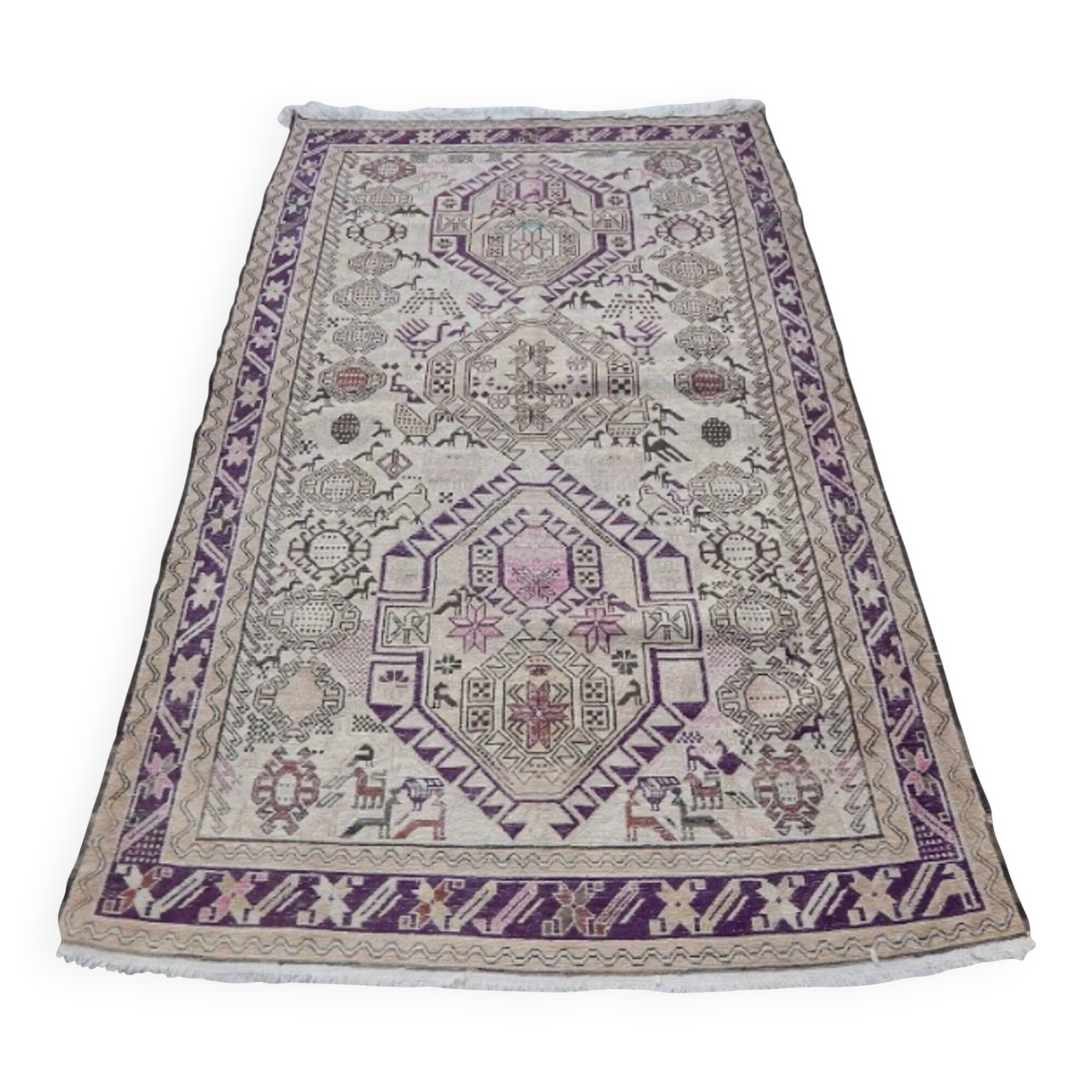 Vintage handmade Turkish rug 119x189 cm