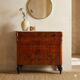 Commode ancienne en acajou et marbre, 4 tiroirs, XIXe siècle