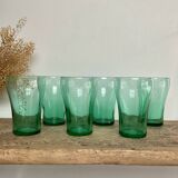 6 verres vintage verre émeraude