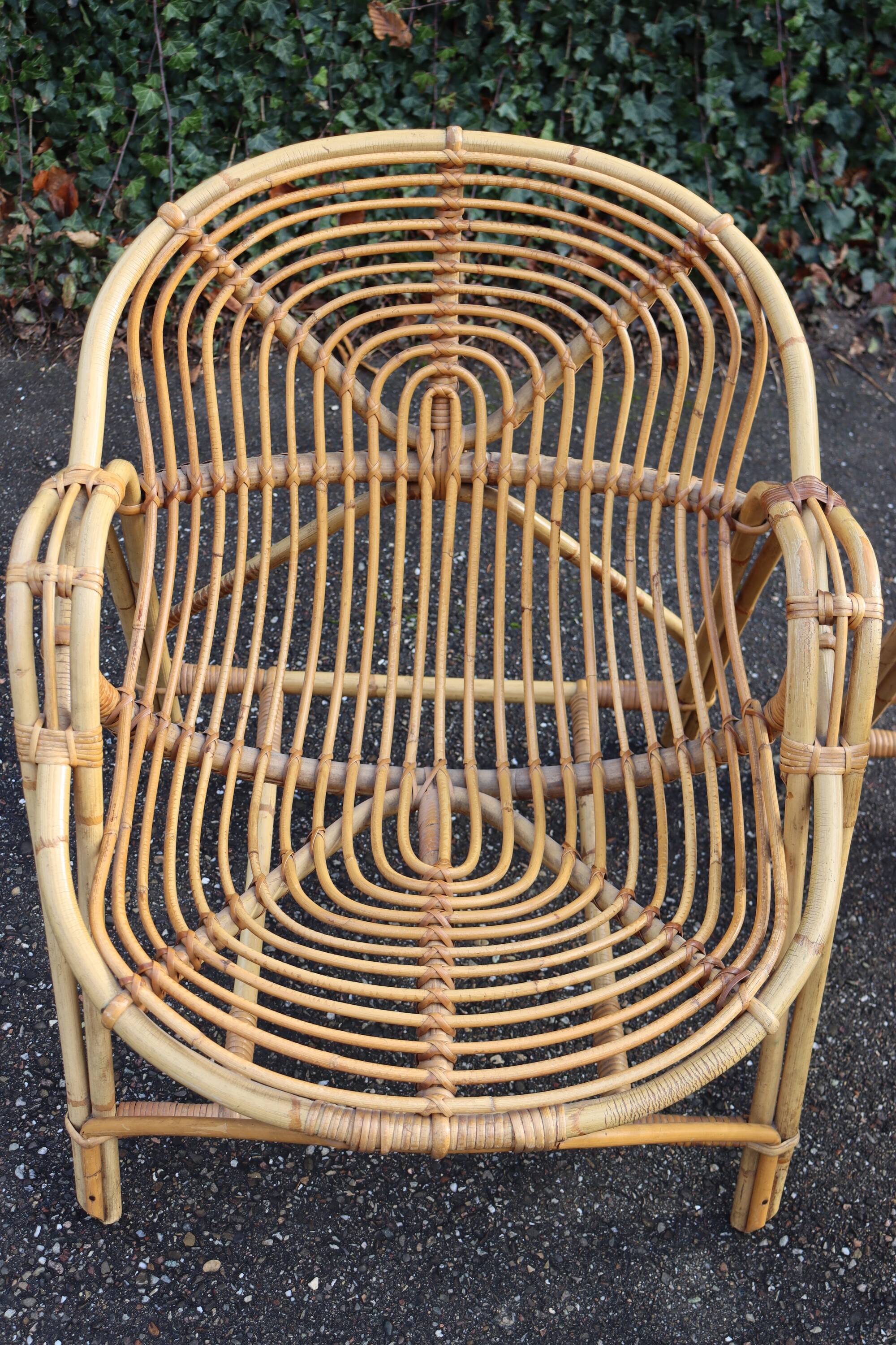 Pair of vintage rattan armchairs