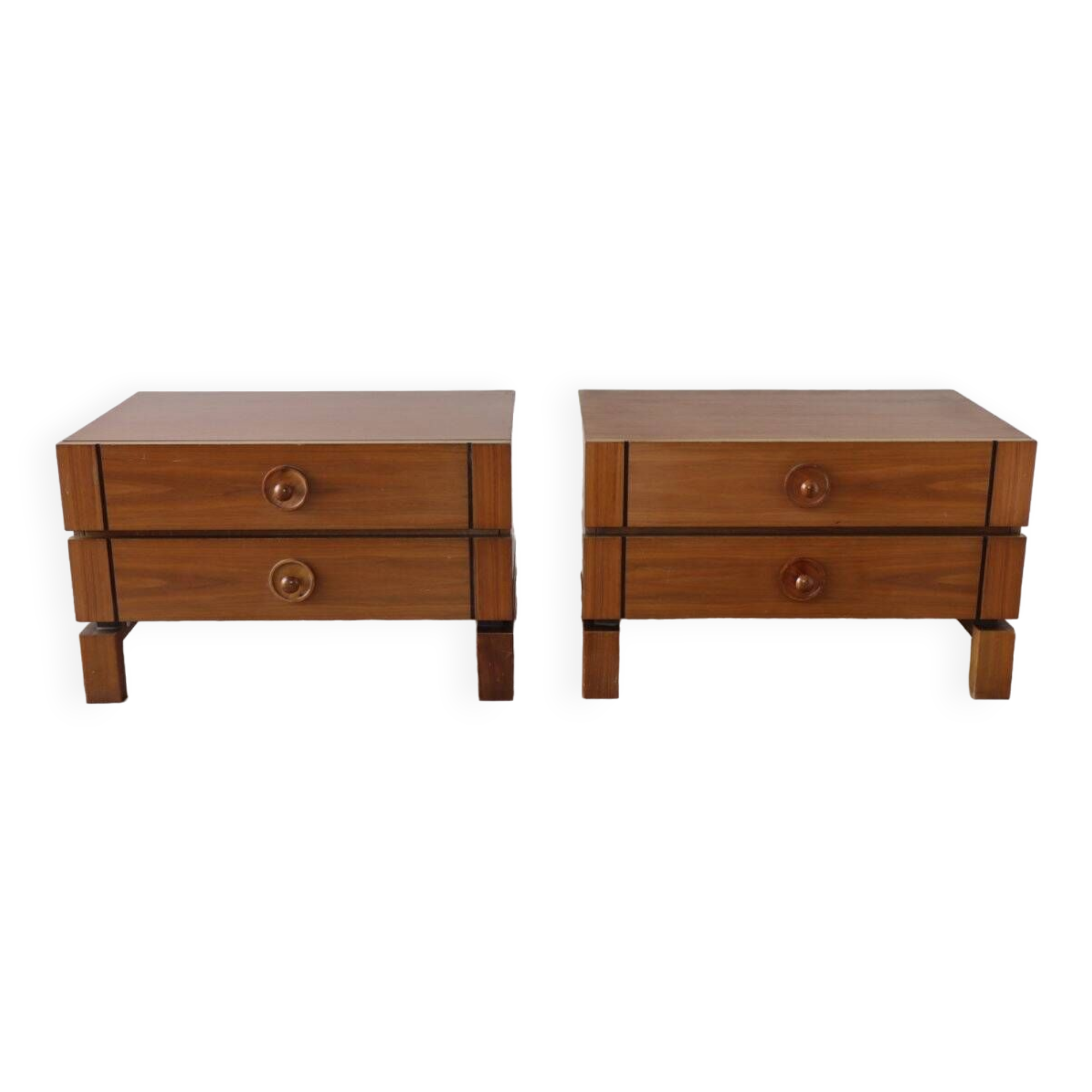 Pair of vintage wooden bedside tables, 1970s