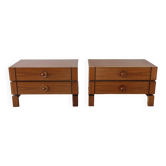 Pair of vintage wooden bedside tables, 1970s
