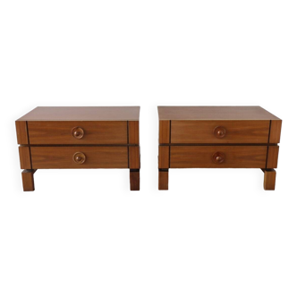 Pair of vintage wooden bedside tables, 1970s