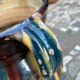 Old flower jar with two glazed earth handles