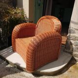 Wicker club armchair