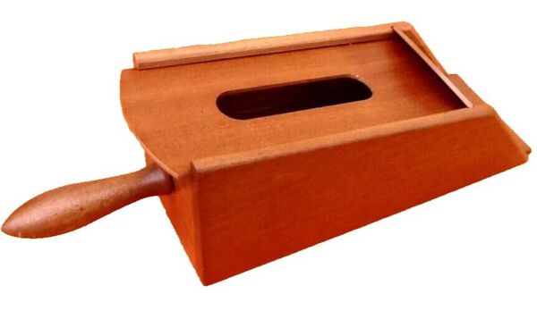 Sabot de croupier distributeur pour cartes à jouer bois d' acajou