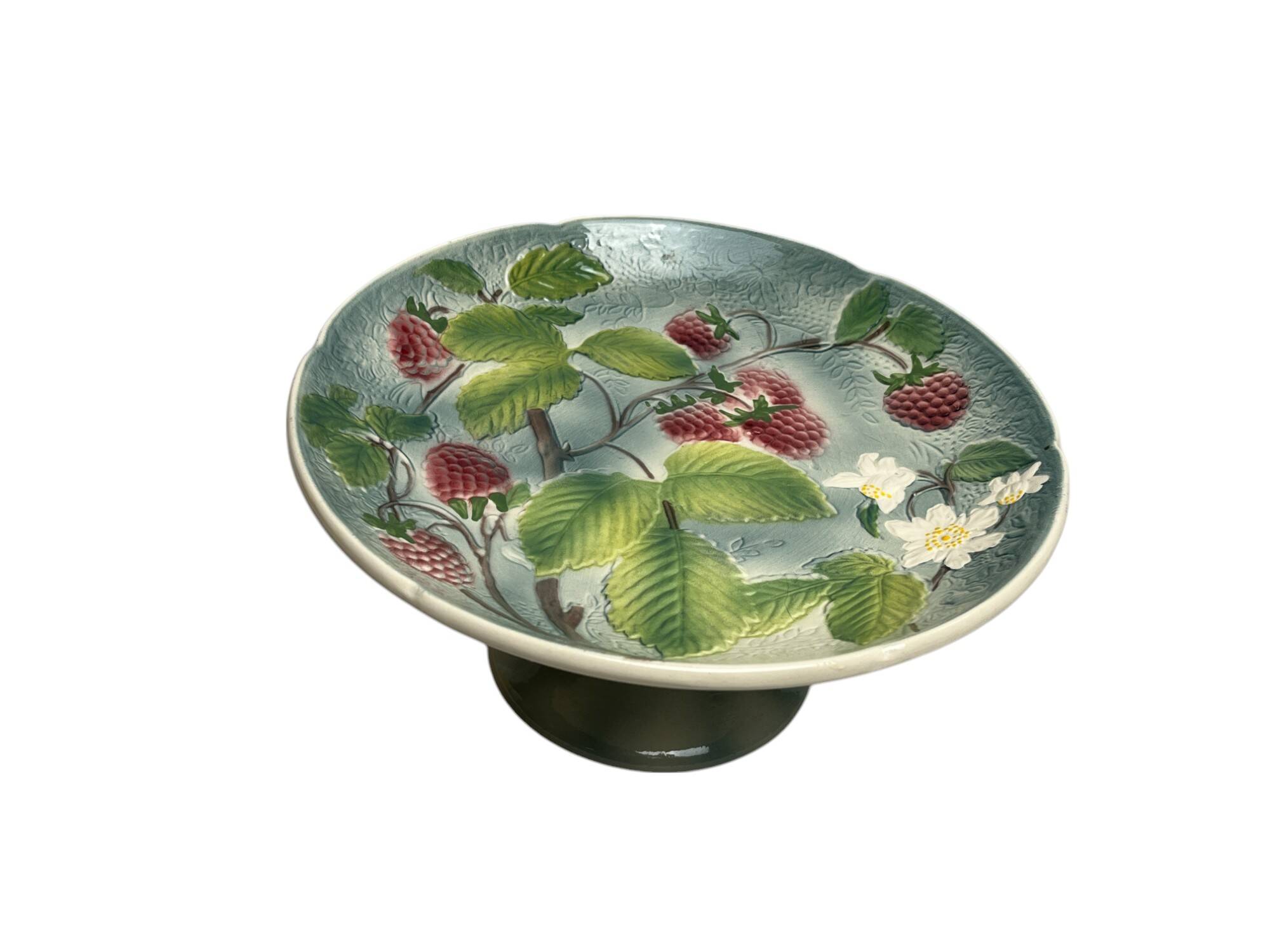 Art Deco, Saint Clément earthenware fruit bowl on foot circa 1930