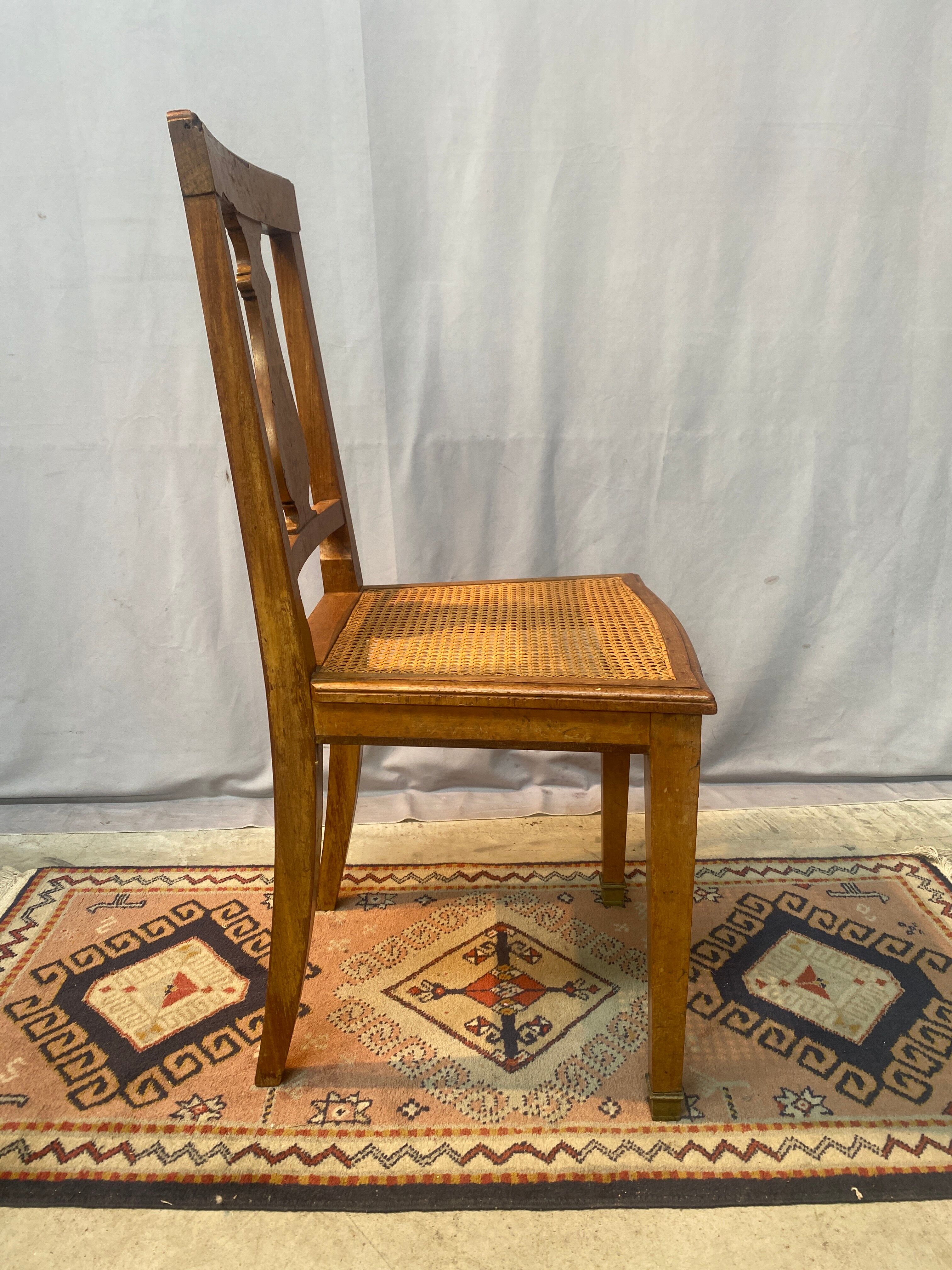 Set of 2 wooden tanned chairs