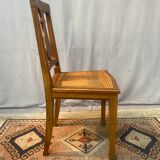 Set of 2 wooden tanned chairs