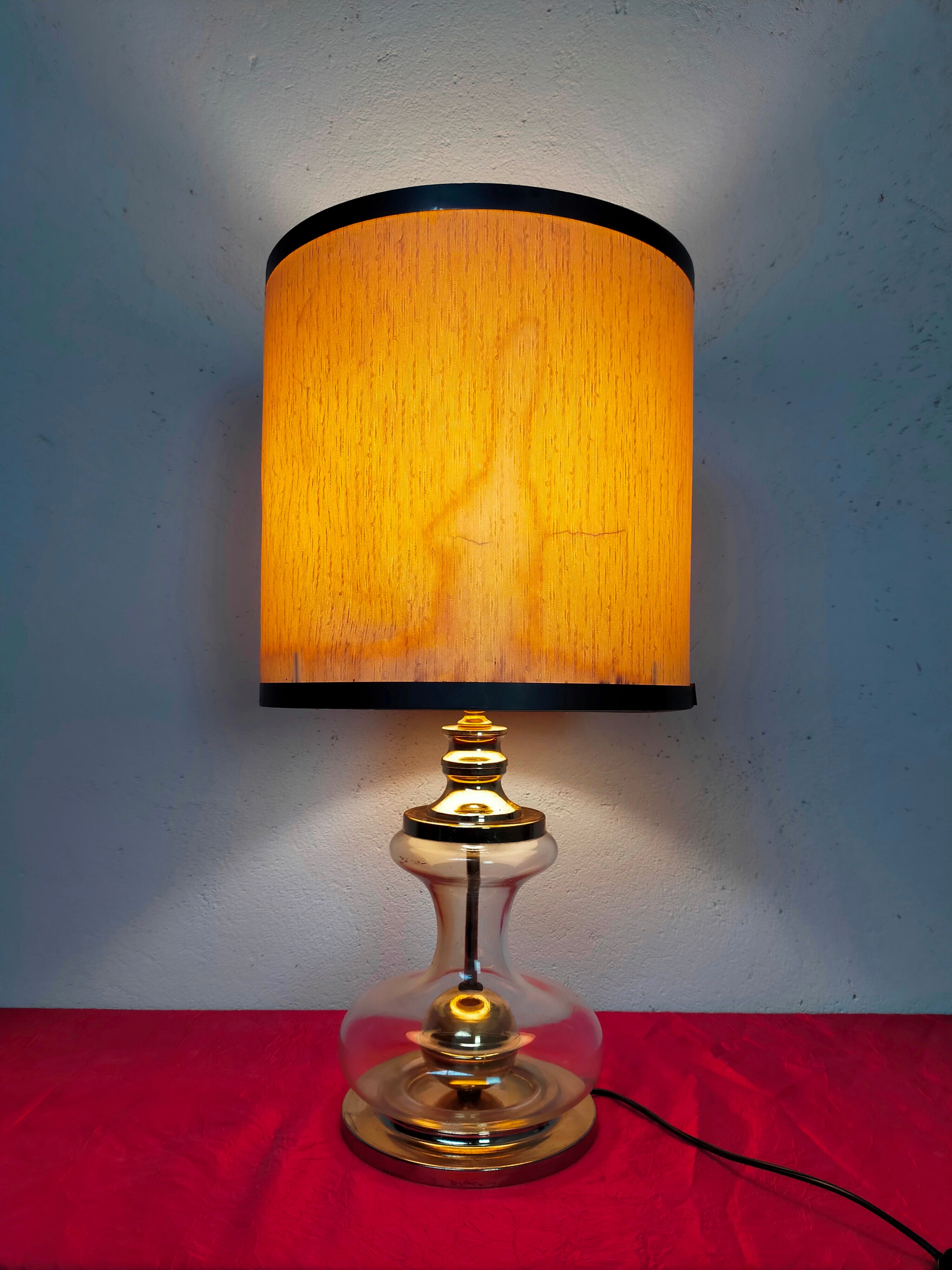 Richard Essig designer lamp in glass and gold metal