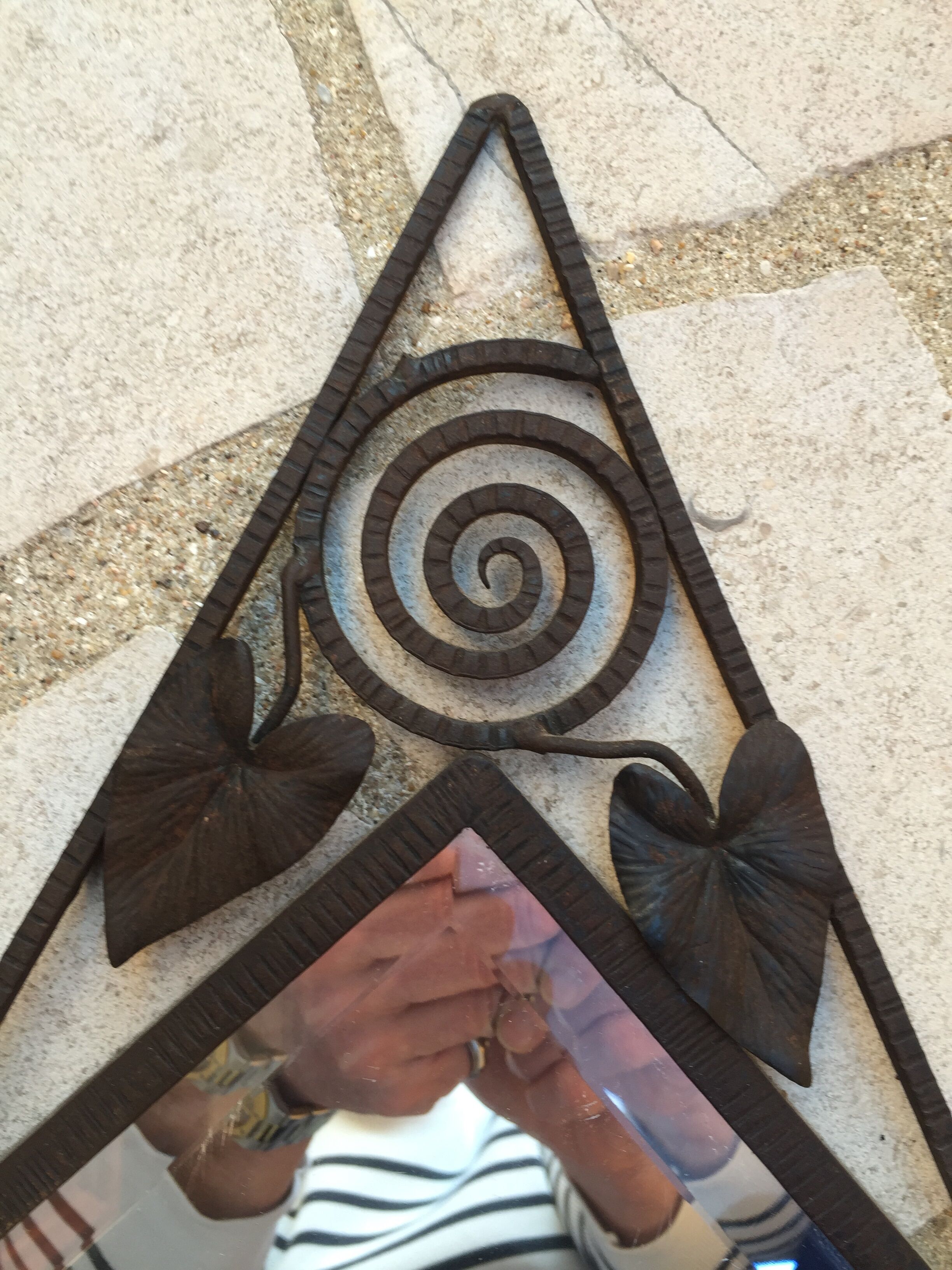 Diamond art nouveau mirror, 23x47cm