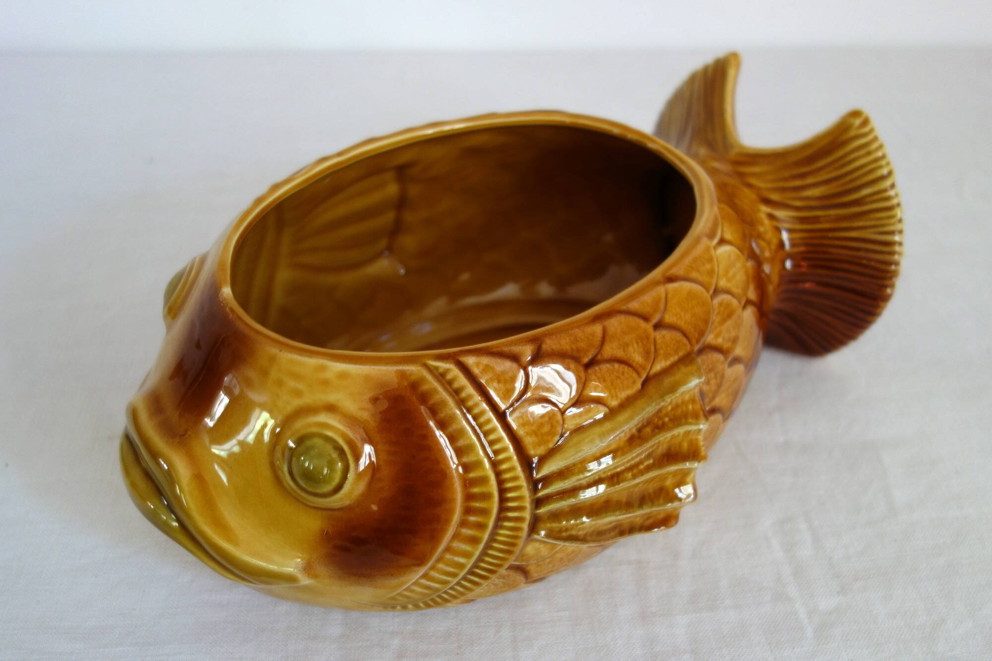 Fish service for 8 people, earthenware Sarreguemines.