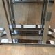Set of 3 nesting tables in exotic wood and chrome