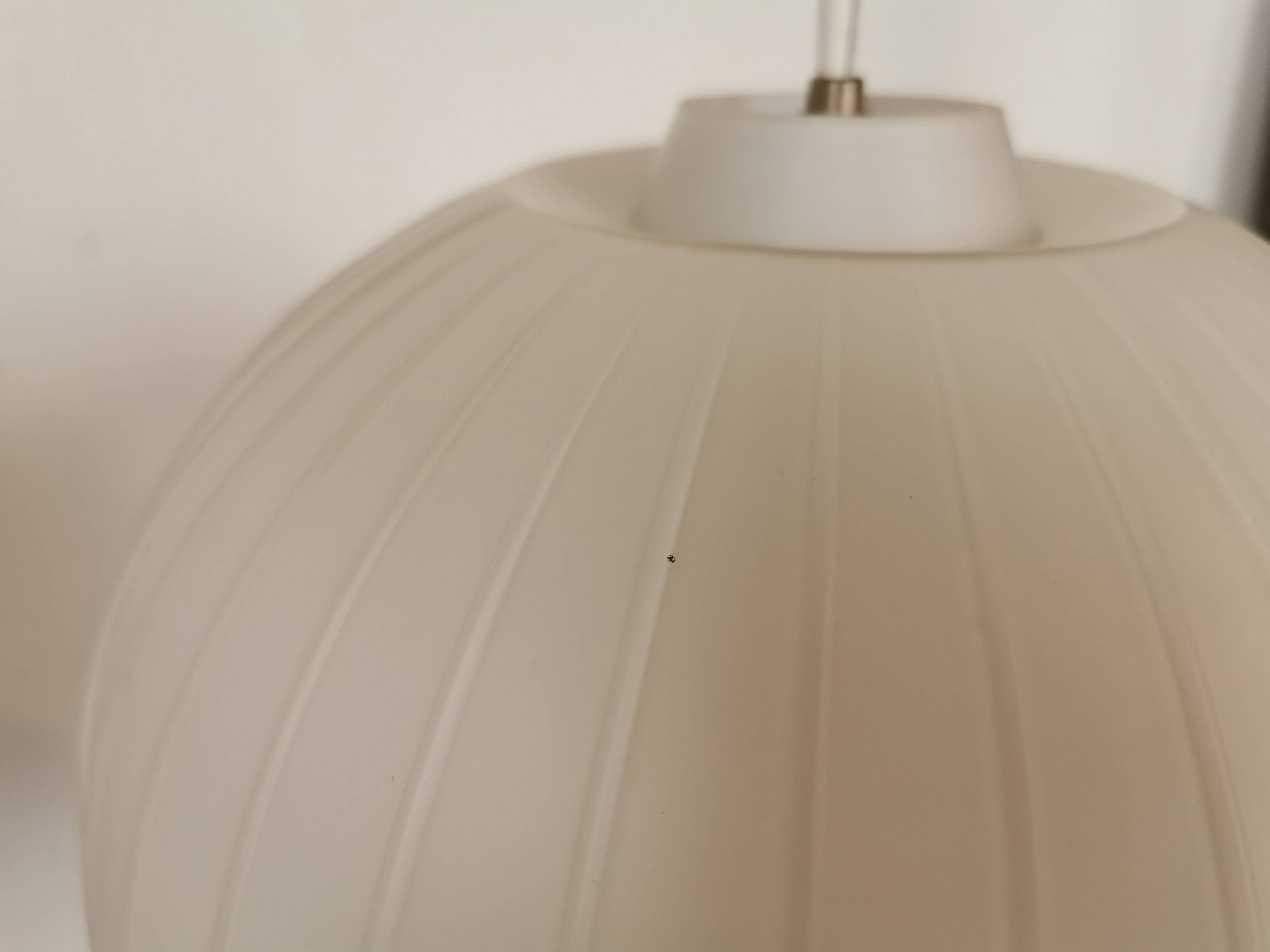 White opaline ball pendant light from the 50s