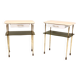 Paire de tables de nuit laquées blanches avec plateaux en marbre et étagères en verre, Italie