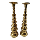 Pair of brass altar candlesticks, mid-20th century