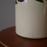 Vintage glazed ceramic vase made in Italy fruit decor handmade pottery jug