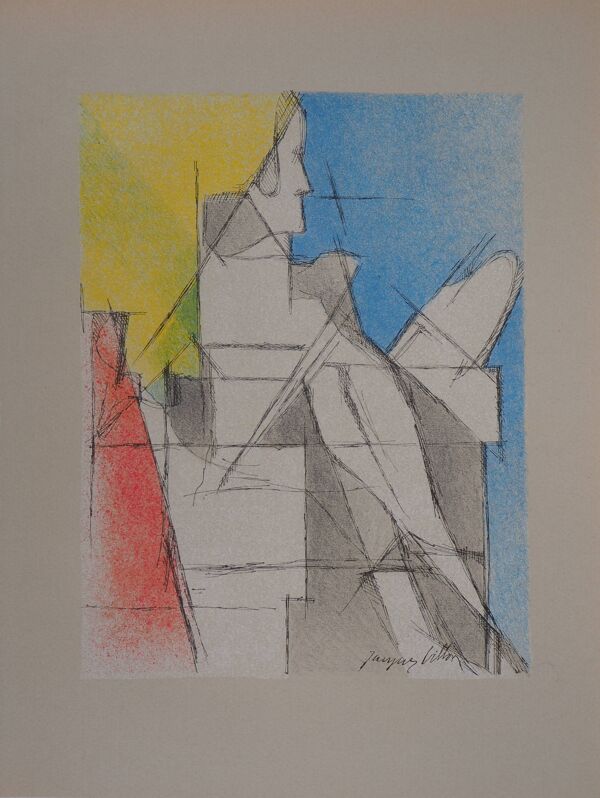 Jacques villon : le lecteur - lithographie originale signée