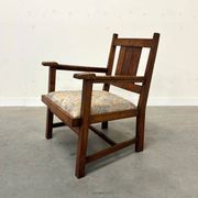 Fauteuil en chêne de l'École de La Haye, Art Déco néerlandais vers 1920 (2 sur 2)