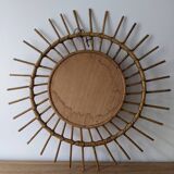 Vintage rattan sun mirror