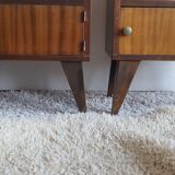 Pair of compass foot bedside tables