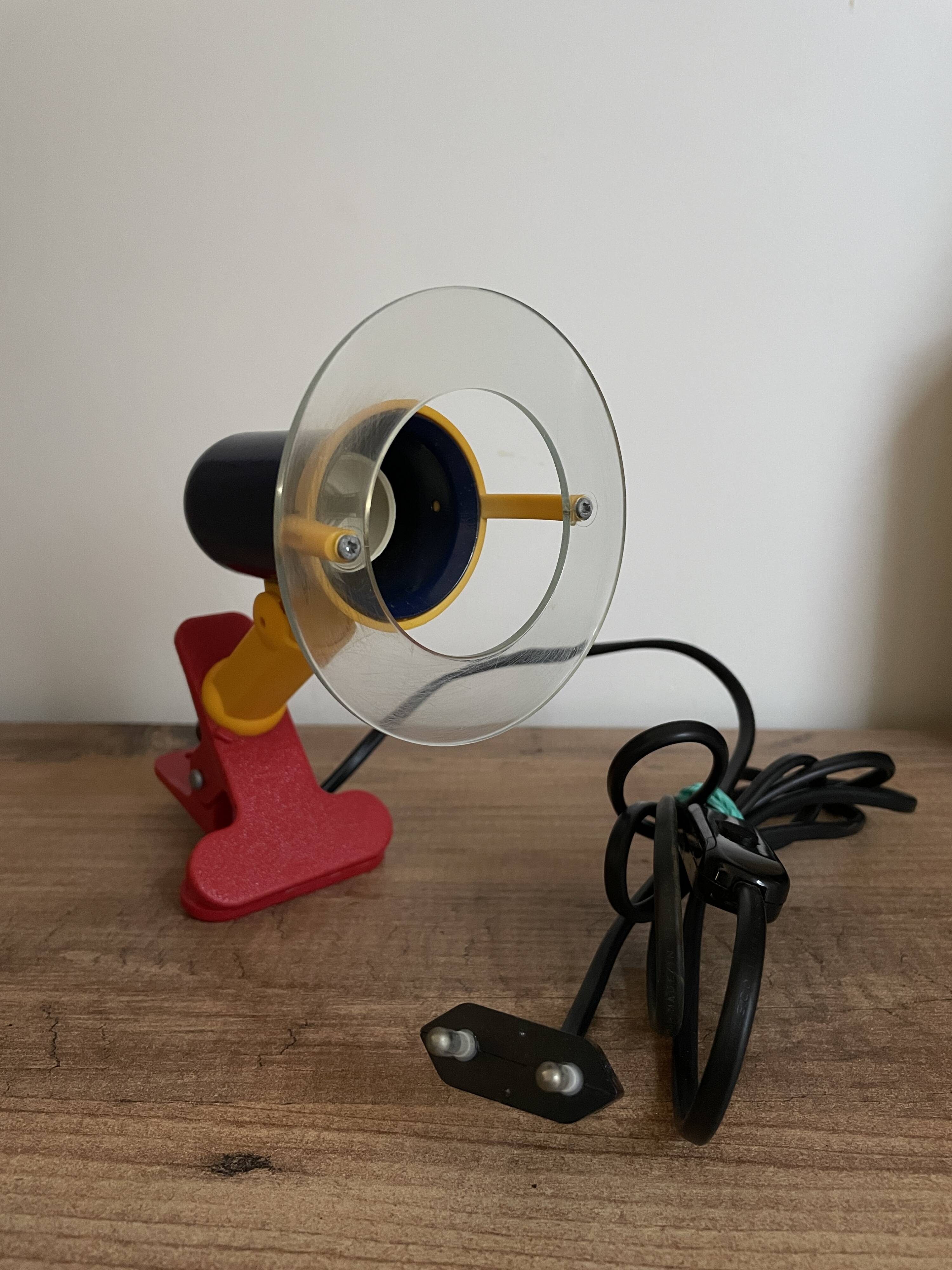 Vintage 80s Memphis spotlight clamp lamp