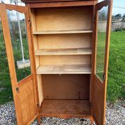 Old light wood display cabinet