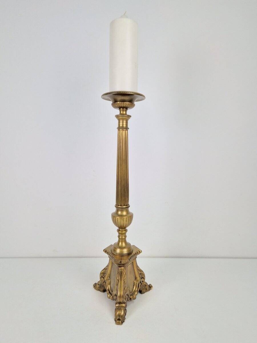 Large 19th Century Copper Church Candle Holder, France