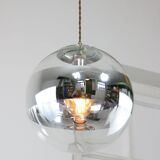 Vintage Italian Glass & Chrome Sphere Lamp, 90s