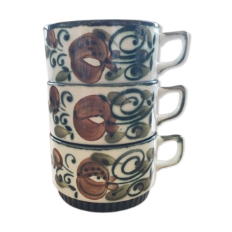 Lot de 3 tasses Argenteuil de Boch La Louvière