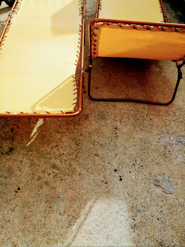 Pair of vintage camp beds