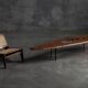 Organic modern coffee table with natural void, France, mid 20th century