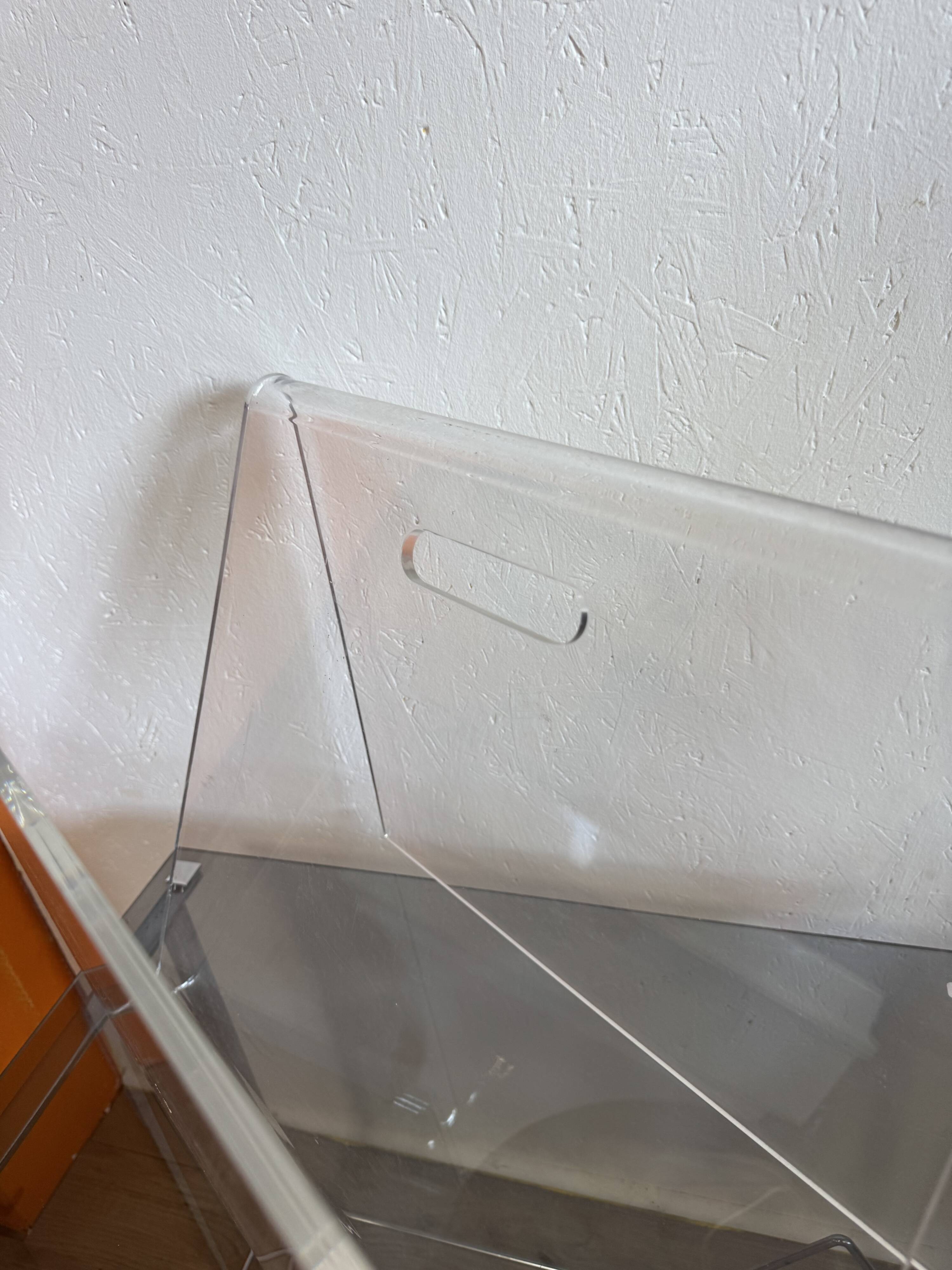 70s plexiglass magazine rack