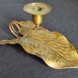 Antique bronze ivy leaf candle holder