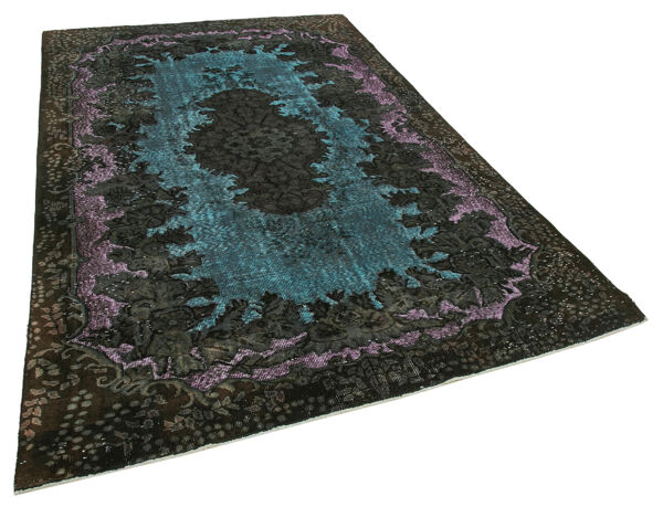 tapis anatolien sculpté à la main des années 1970 187 cm x 288 cm tapis brun